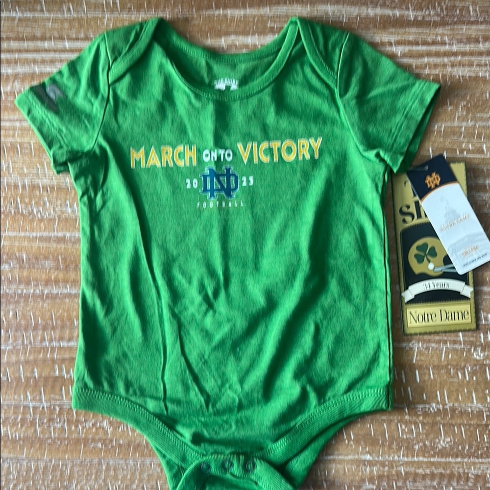 Notre Dame Green Rally Onesie - 6-12 mths